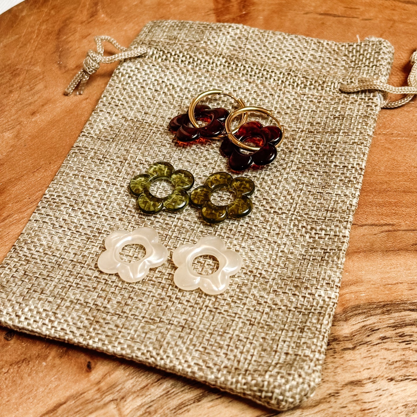 Boucles d'oreilles avec fleurs interchangeables - SOFIA