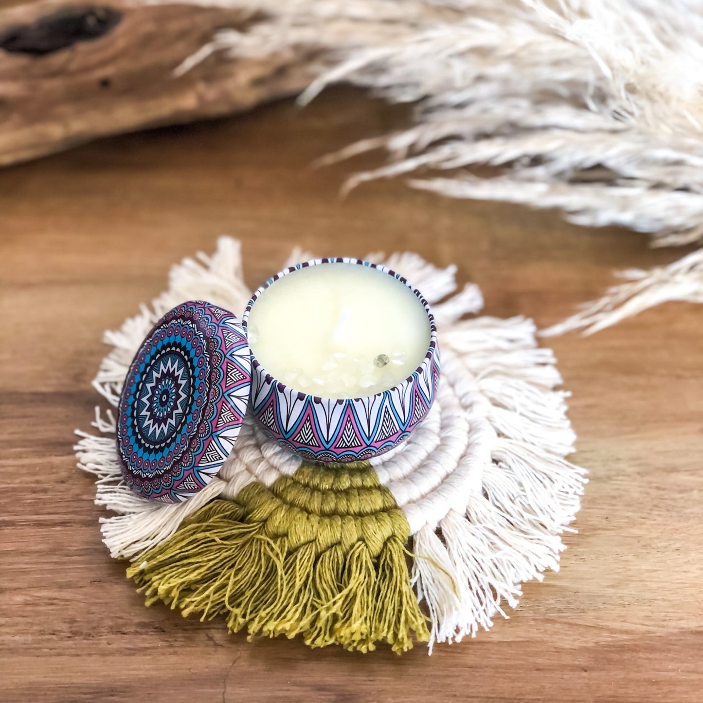 Sous verre en macramé - BICOLORE