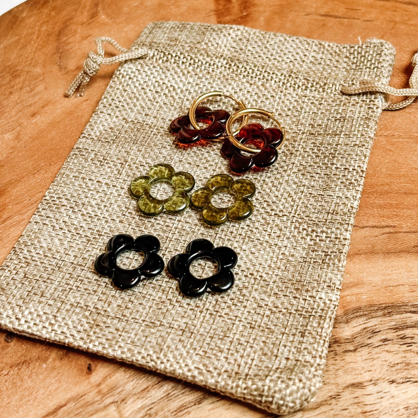 Boucles d'oreilles fleurs interchangeables - SOFIA