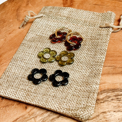 Boucles d'oreilles fleurs interchangeables - SOFIA