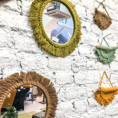 Miroir en macramé à franges - NELSON