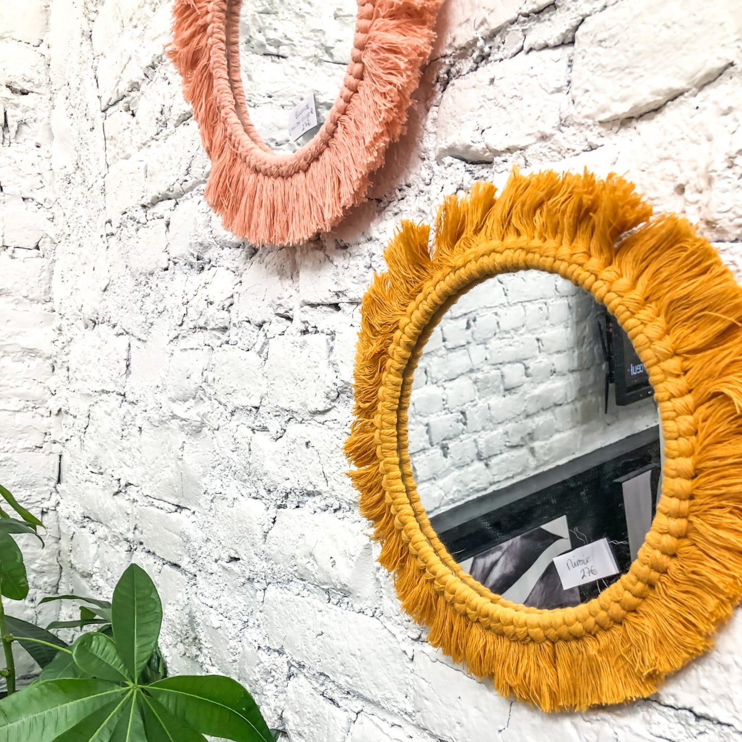 Miroir en macramé à franges - NELSON