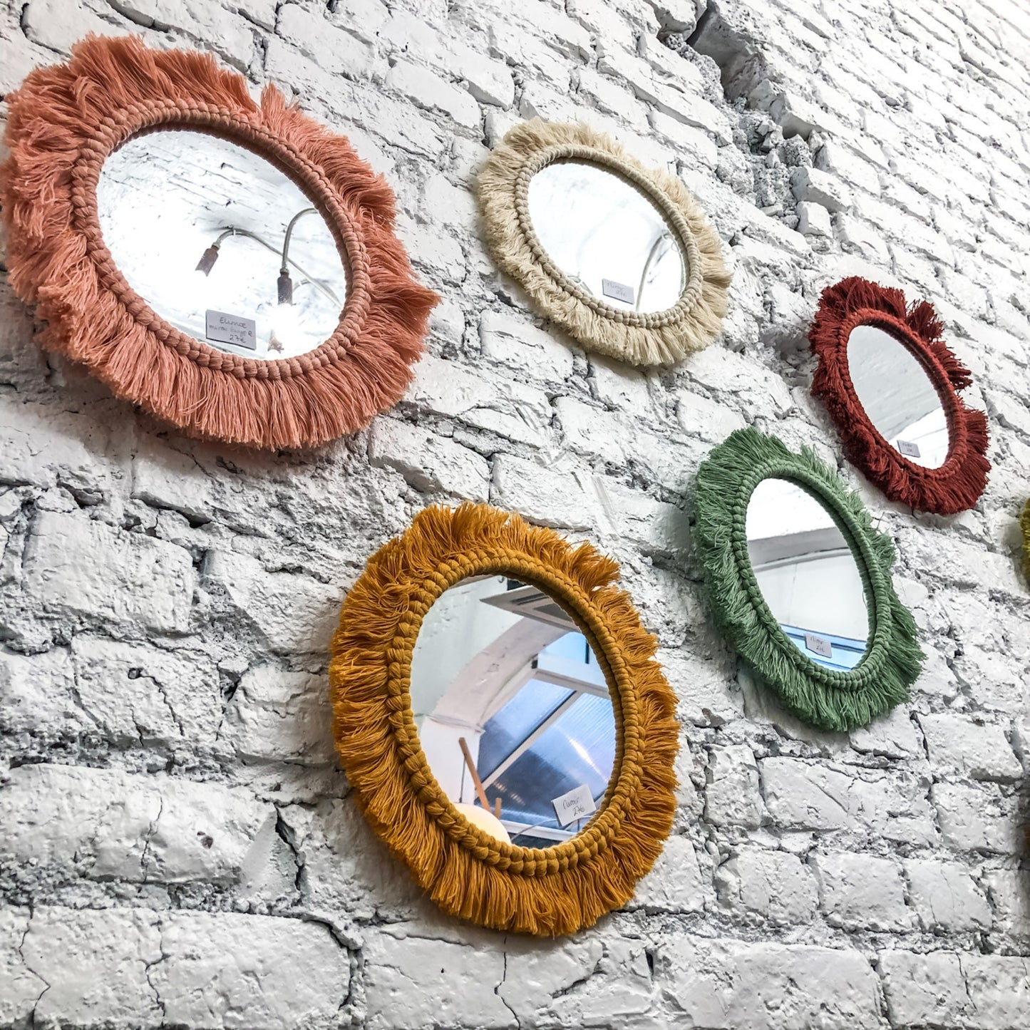 Miroir en macramé à franges - NELSON