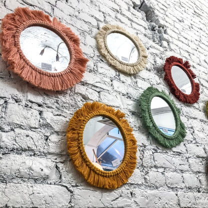Miroir en macramé à franges - NELSON