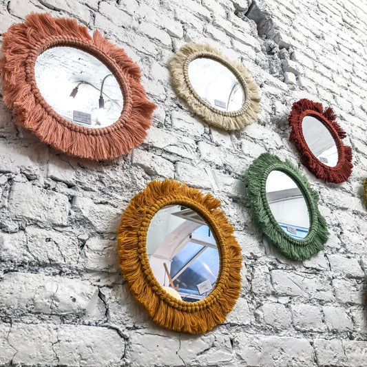 Miroir en macramé à franges - NELSON