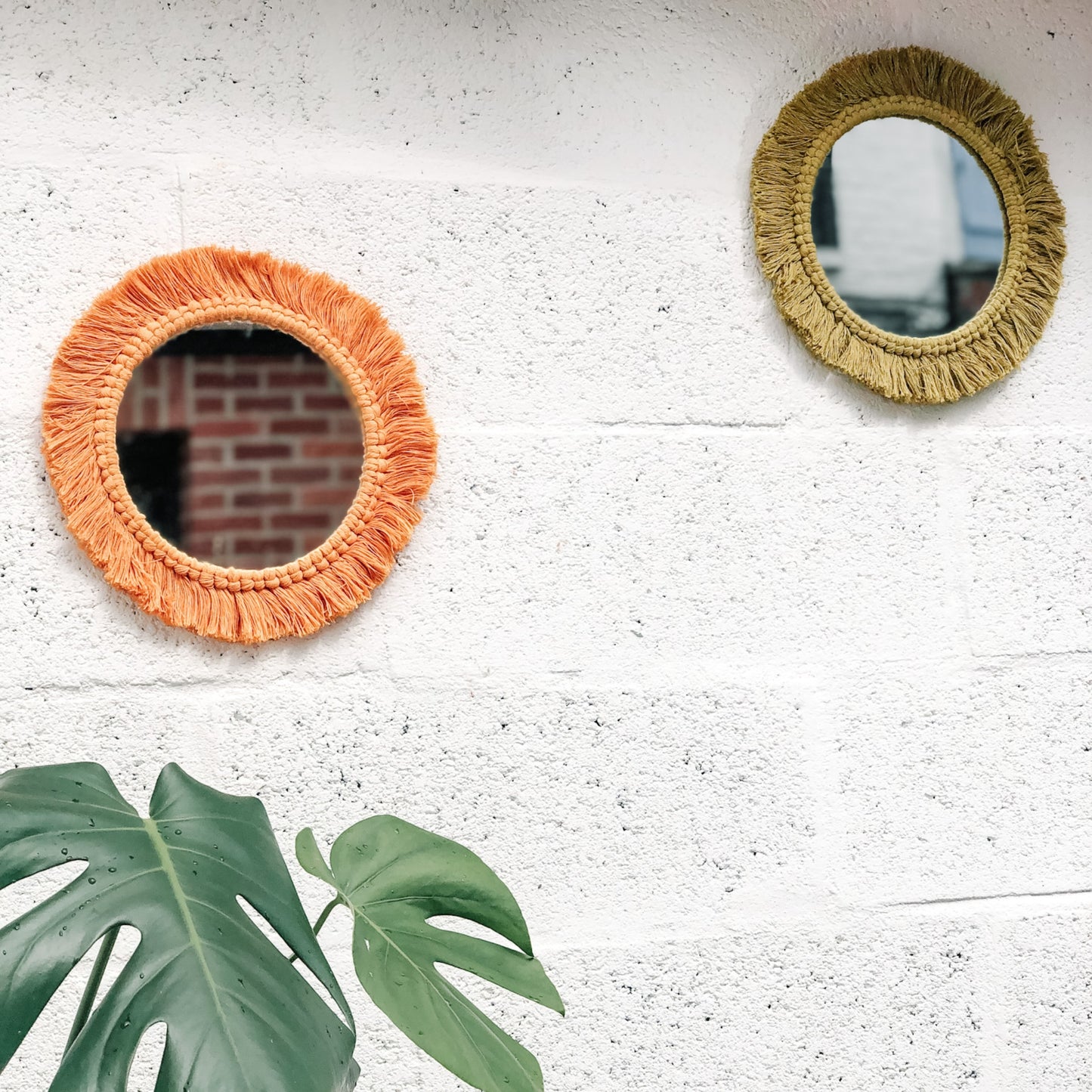 Miroir en macramé à franges - NELSON