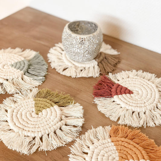 Sous verre en macramé - BICOLORE